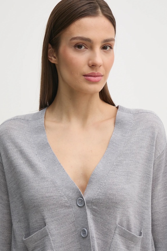 United Colors of Benetton cardigan din lana gri 11AHD604R