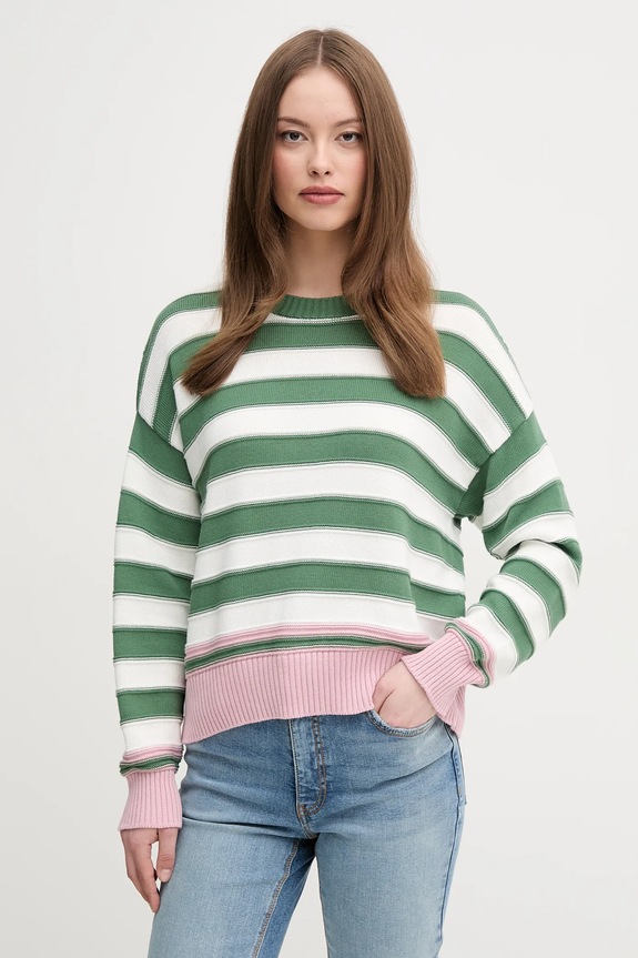 United Colors of Benetton pamut pulóver pamut zöld 1494E10CW