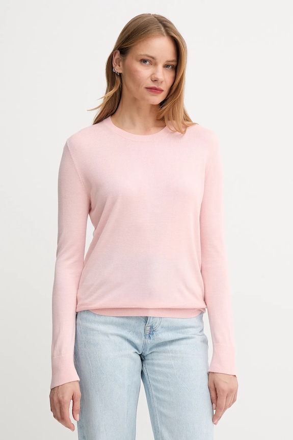 United Colors of Benetton pulover din amestec de mătase subtiri roz 1ZRED10CP