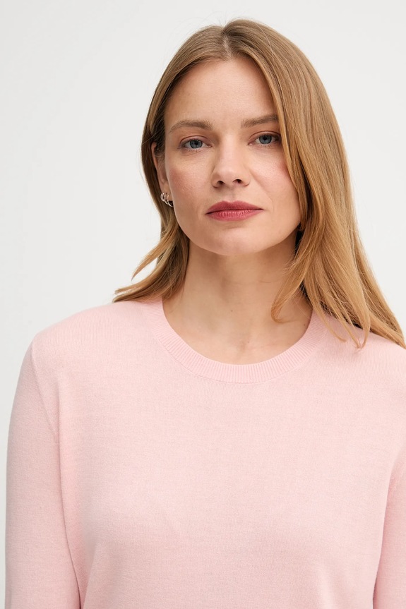 United Colors of Benetton pulover din amestec de mătase roz 1ZRED10CP