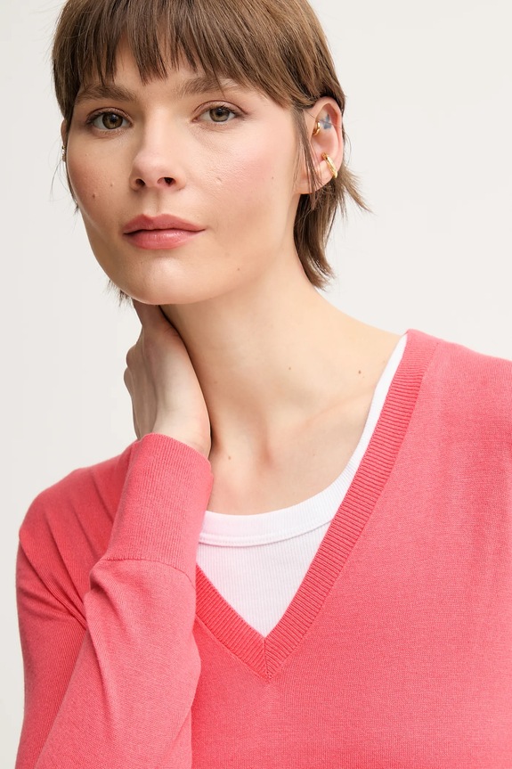 United Colors of Benetton maglione con aggiunta di seta rosa 1ZRED402L