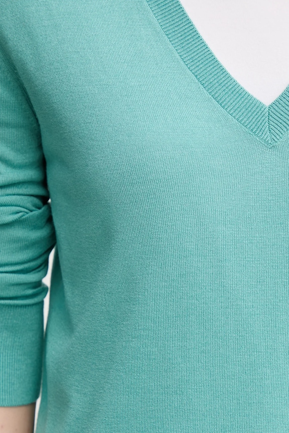 United Colors of Benetton pulover din amestec de mătase 1ZRED402L turcoaz