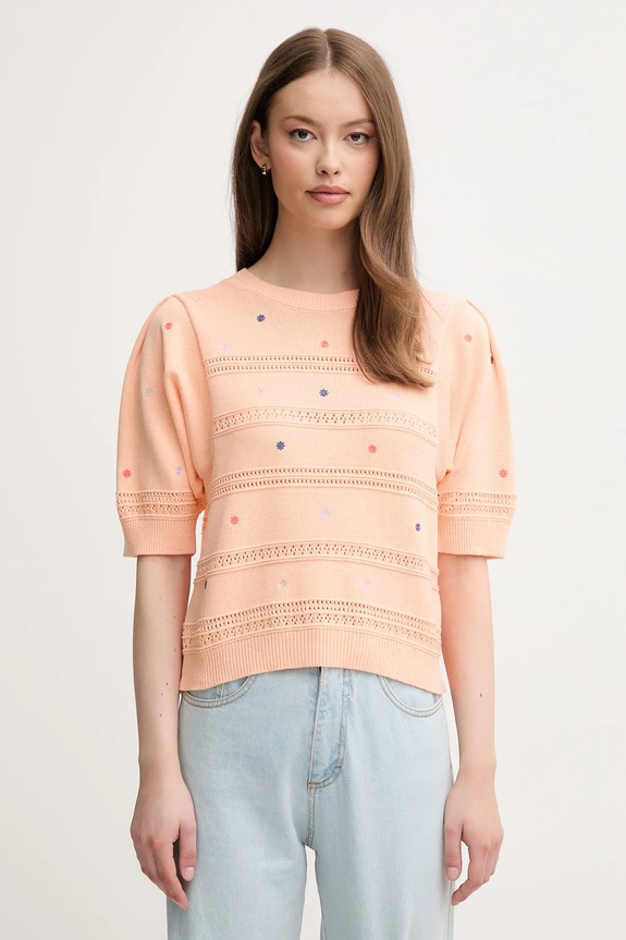 Βαμβακερό πουλόβερ United Colors of Benetton βαμβάκι πορτοκαλί 10C1E10DO