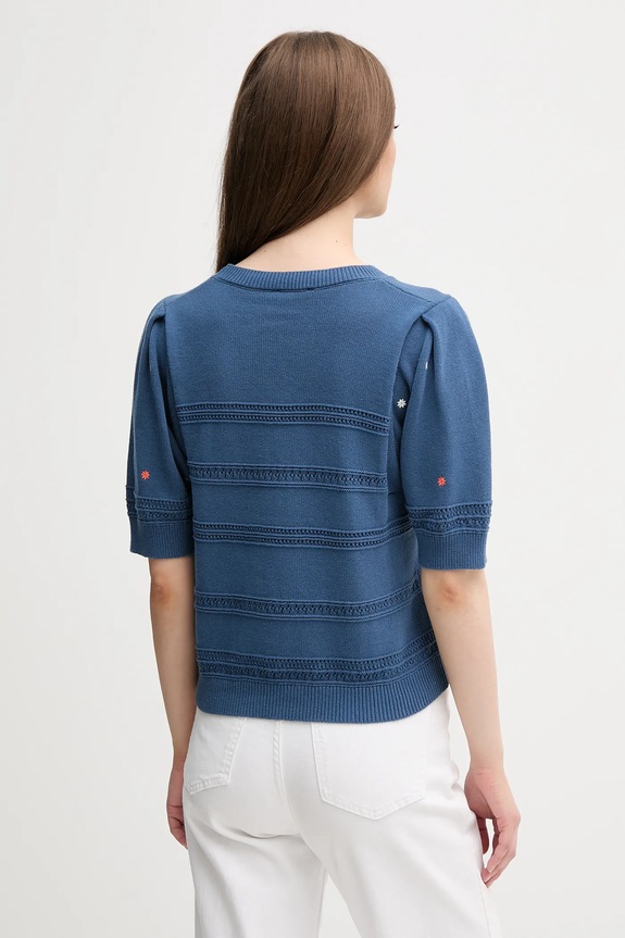 Odzież United Colors of Benetton sweter bawełniany 10C1E10DO granatowy