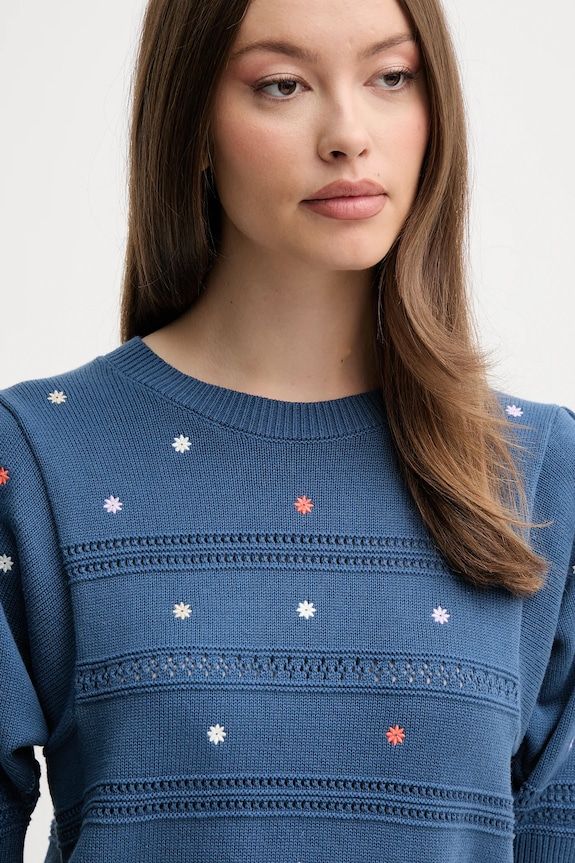 United Colors of Benetton sweter bawełniany granatowy 10C1E10DO