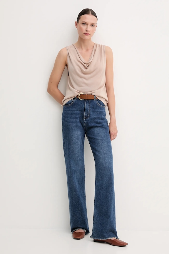 United Colors of Benetton top 123VD10DD bézs SS25
