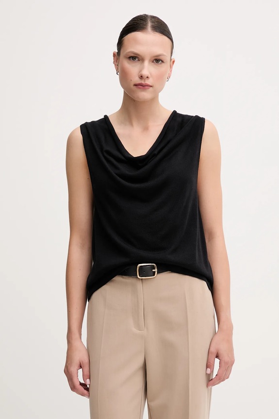 United Colors of Benetton top sima fekete 123VD10DD