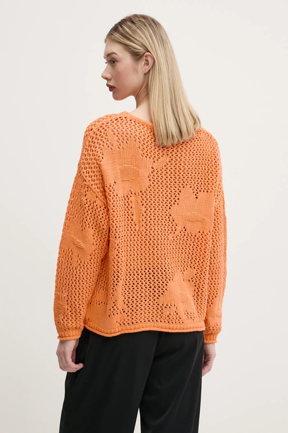 Odzież Desigual sweter z domieszką lnu BRUMA 25SWJF26 pomarańczowy