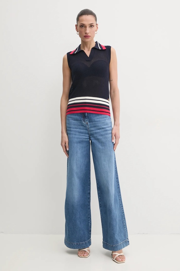 Liu Jo pamut mellény TA5287.MS016 sötétkék SS25