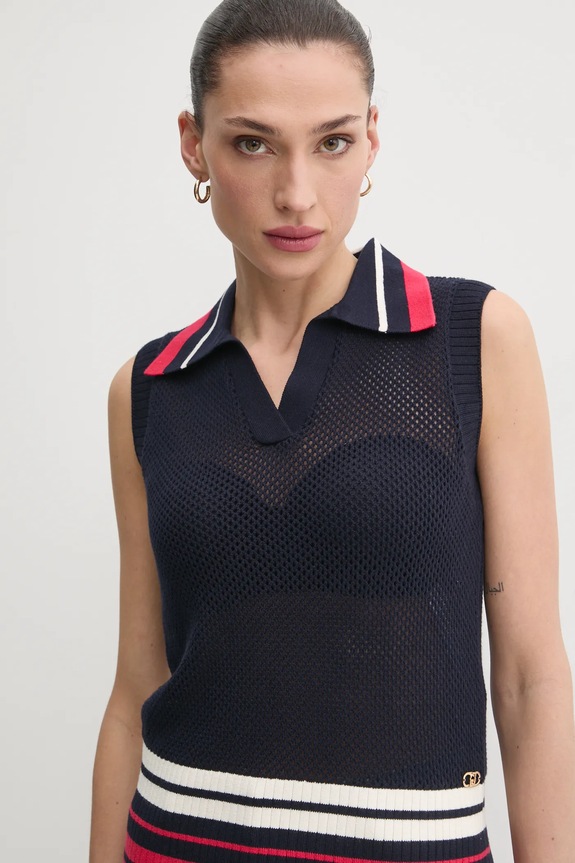 Ruházat Liu Jo pamut mellény TA5287.MS016 sötétkék