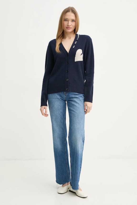 ZADIG&VOLTAIRE kardigan kaszmirowy KWCA01615.404 granatowy SS25