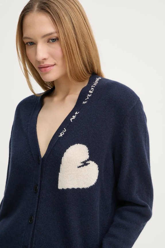 ZADIG&VOLTAIRE kardigan kaszmirowy granatowy KWCA01615.404