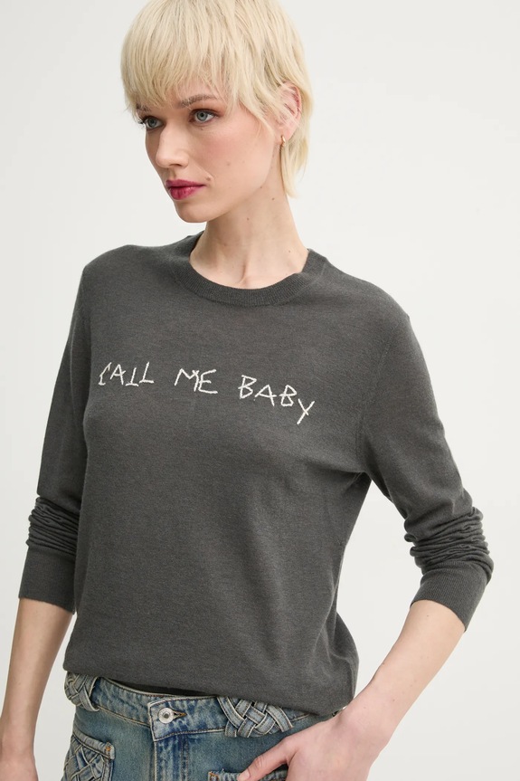 Kašmírový sveter ZADIG&VOLTAIRE sivá KWSW02705.23