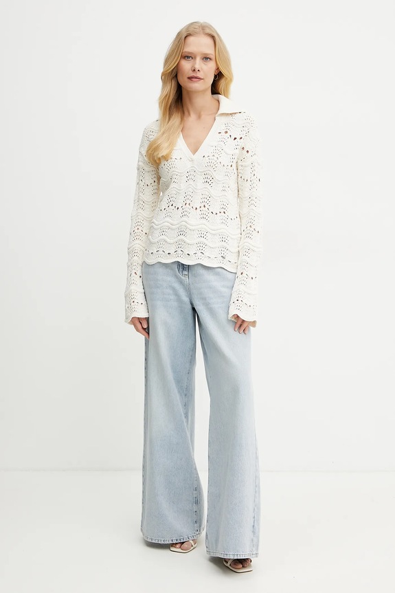 BOSS Orange sweter 50537850 beżowy SS25