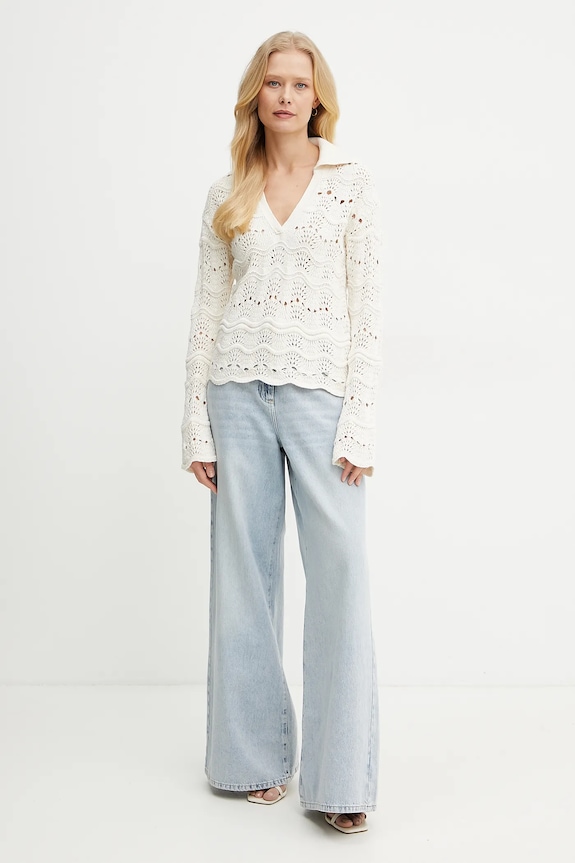 BOSS Orange sweter 50537850 beżowy SS25