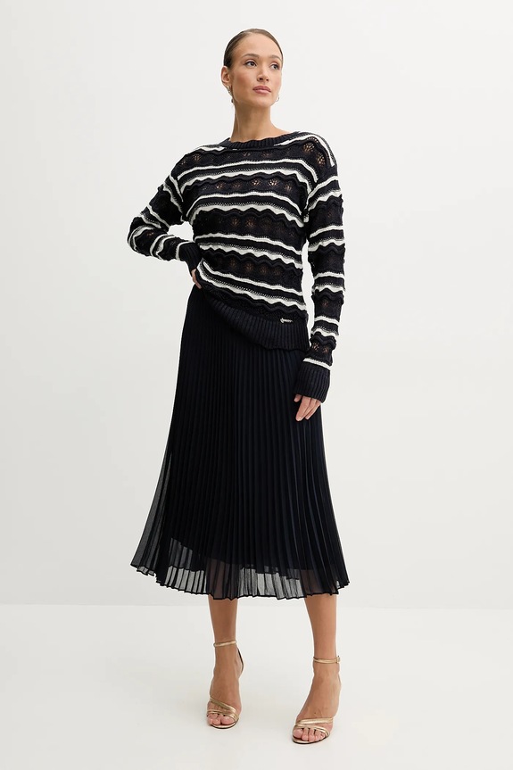 Πουλόβερ από λινό μείγμα Guess VALERIE W5GR35.Z3NJ0 σκούρο μπλε SS25