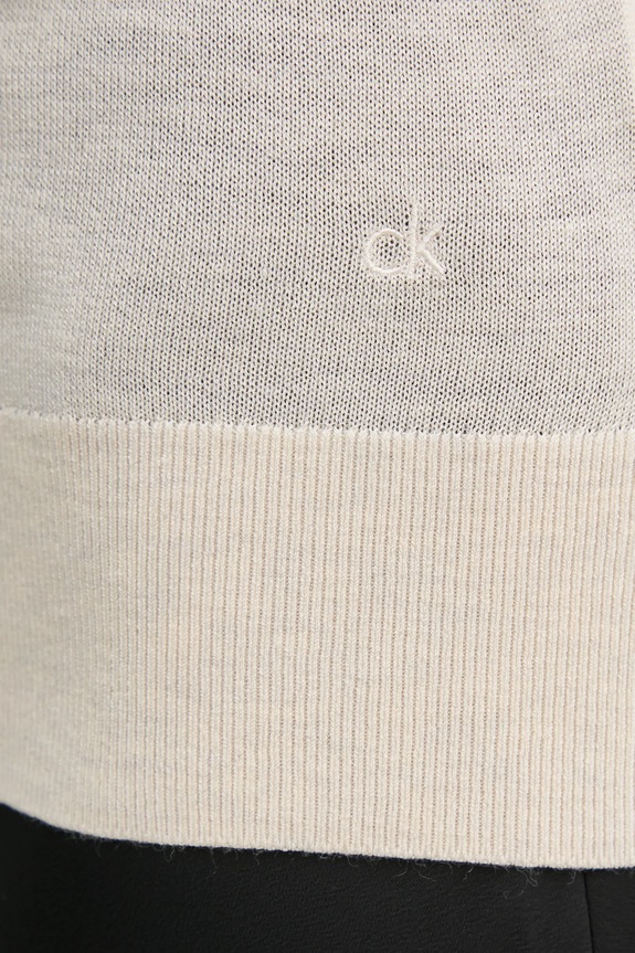 Sveter s prímesou hodvábu Calvin Klein K20K208199 béžová