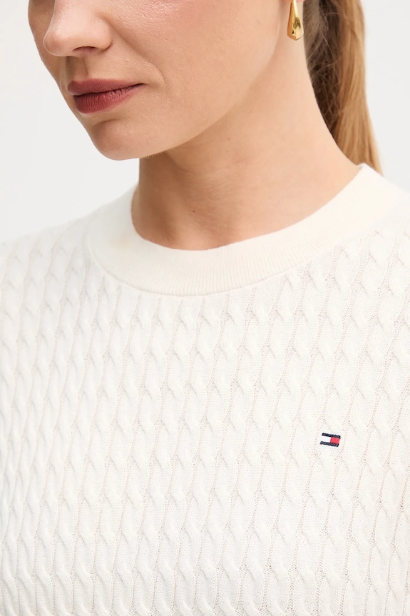 Tommy Hilfiger pulover de bumbac bej WW0WW44993