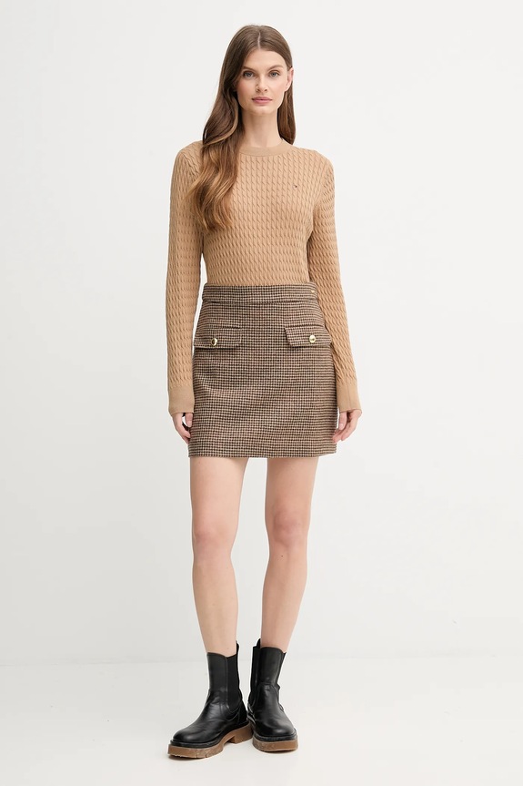 Tommy Hilfiger pulover de bumbac WW0WW44993 bej SS26