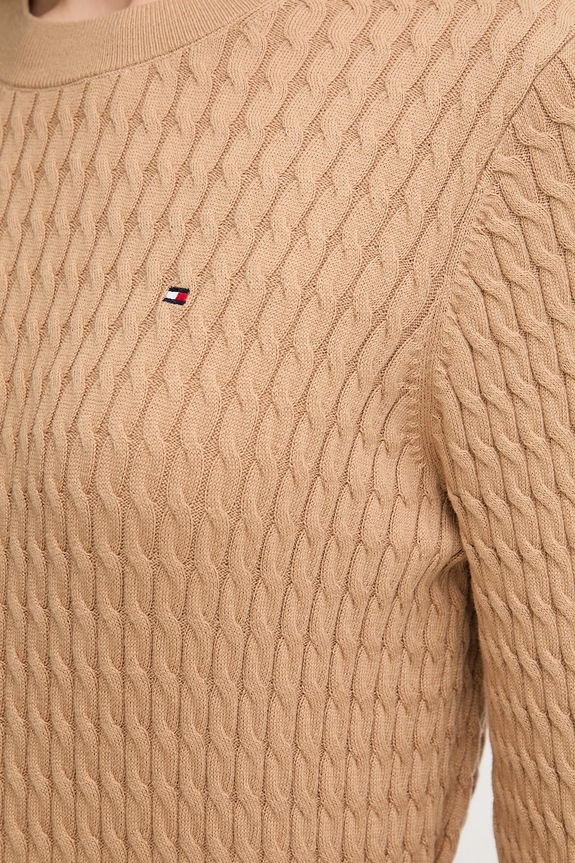Tommy Hilfiger pulover de bumbac WW0WW44993 bej