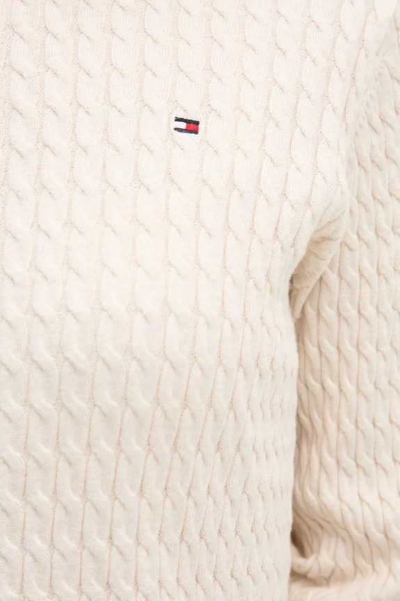 Βαμβακερό πουλόβερ Tommy Hilfiger WW0WW44993 μπεζ