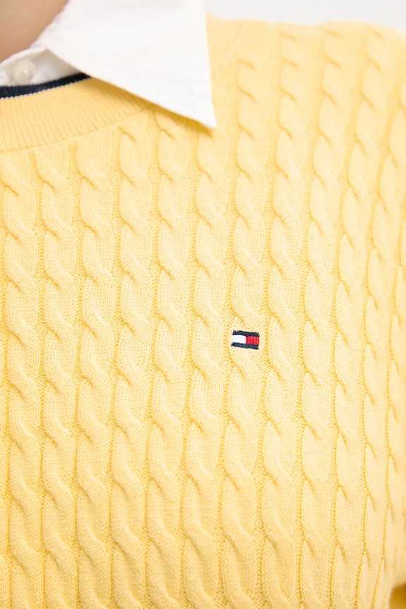 Tommy Hilfiger pulover de bumbac WW0WW44993 galben