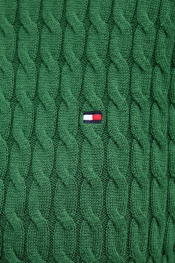 Памучен пуловер Tommy Hilfiger WW0WW44993 зелен