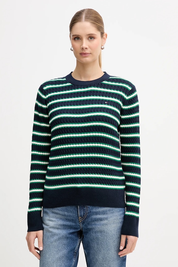 Bavlnený sveter Tommy Hilfiger bavlna modrá WW0WW44993