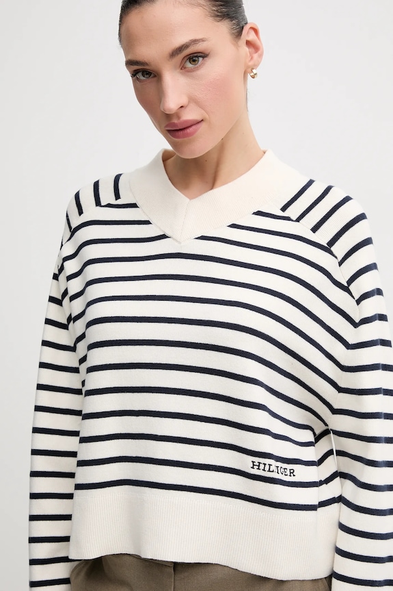 Bavlnený sveter Tommy Hilfiger béžová WW0WW45401