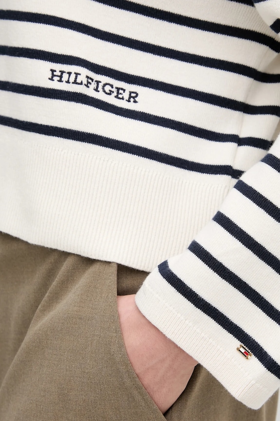 Bavlnený sveter Tommy Hilfiger WW0WW45401 béžová