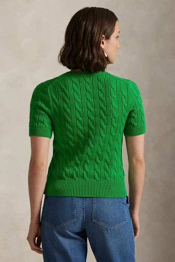 Polo Ralph Lauren kardigán dámsky bavlnený 211966720 zelená SS26