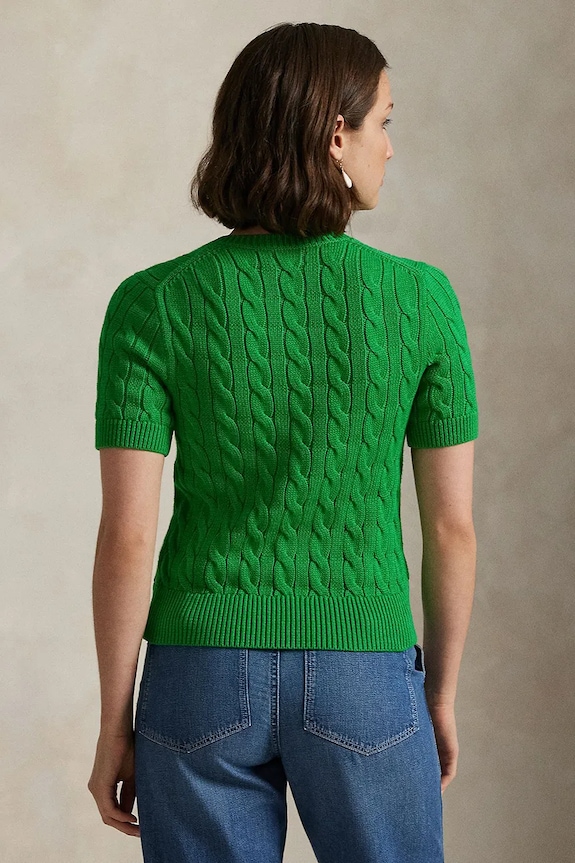 Polo Ralph Lauren kardigán dámsky bavlnený 211966720 zelená SS26