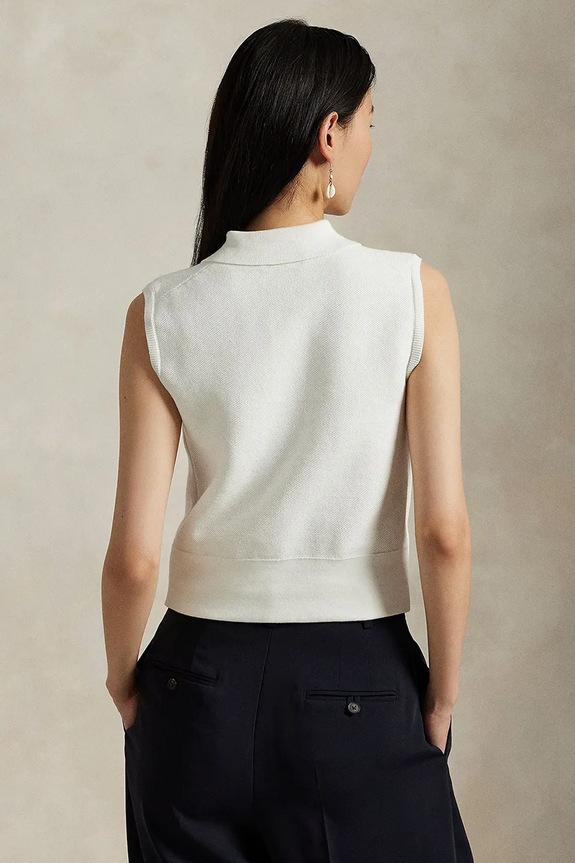 Polo Ralph Lauren kamizelka damska z bawełną 211970666 biały SS26
