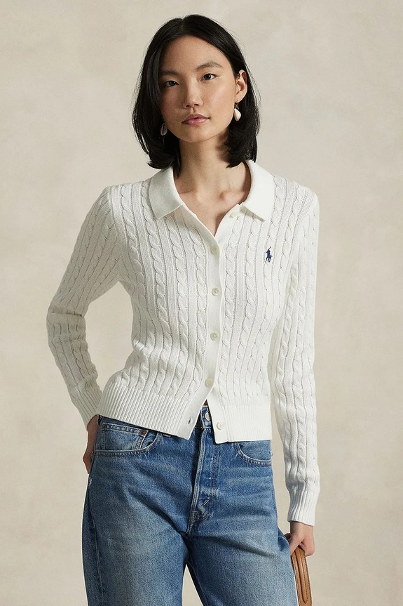 Polo Ralph Lauren kardigan pozostałe biały 211971881