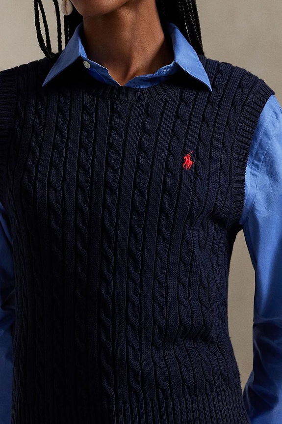 Polo Ralph Lauren vestă de bumbac bleumarin 211971882