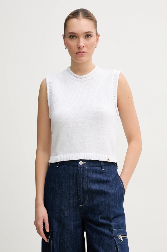 Vesta Calvin Klein Jeans okrúhly biela J20J225226