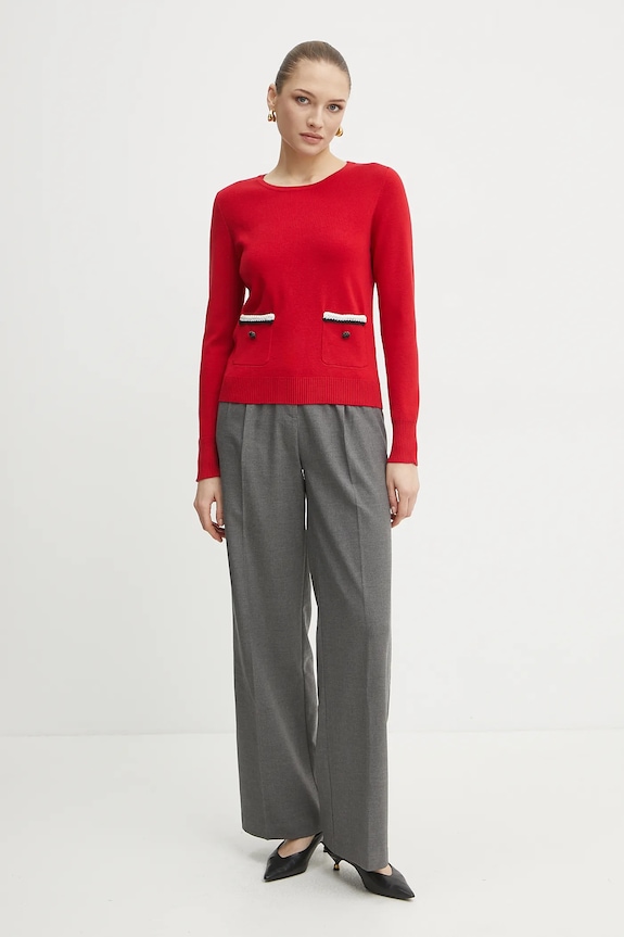 Morgan sweter MGALON MGALON czerwony SS25