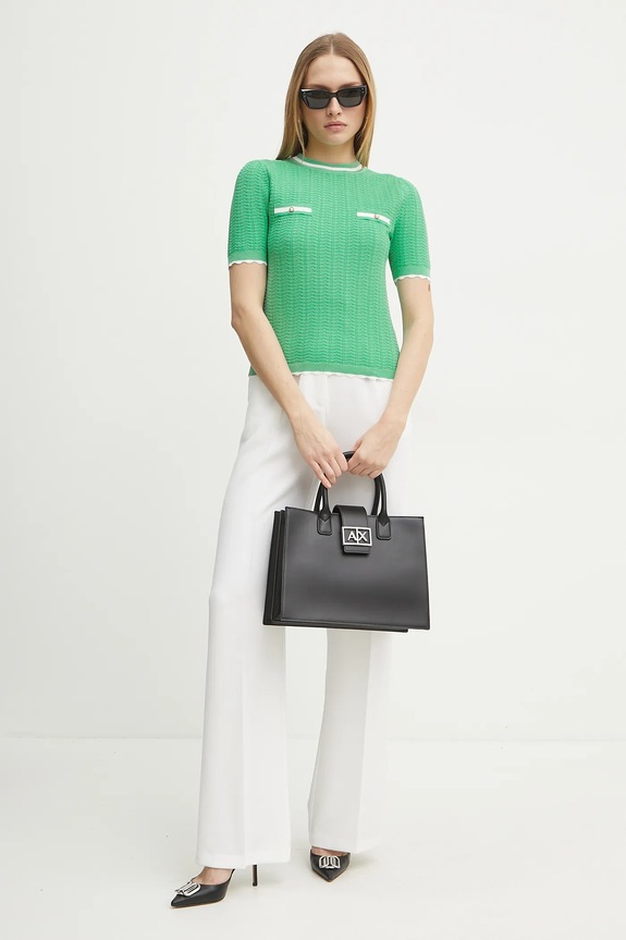 Morgan sweter damski MSEOUL MSEOUL zielony SS26