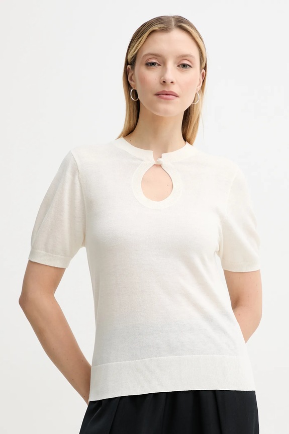 By Malene Birger gyapjúkeverék pulóver TALA gyapjú szállal bézs 103209