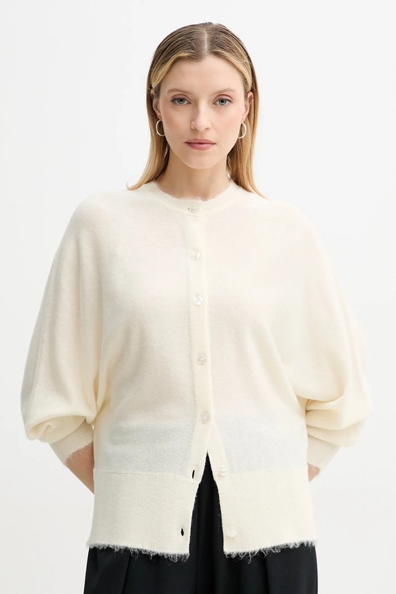 Шерстяной кардиган By Malene Birger SAO тонкий бежевый 103337