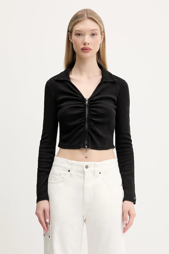Kardigan Guess Originals bez uzorka crna W5GP53.KA0H1
