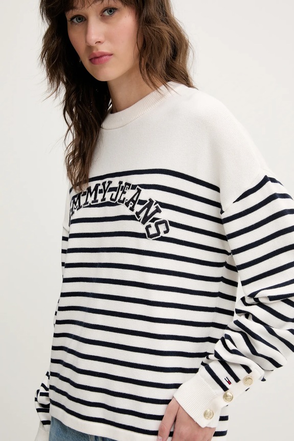 Tommy Jeans sweter bawełniany beżowy DW0DW20251