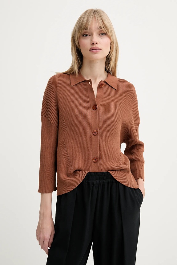 Sessun pamut kardigán barna 25209014