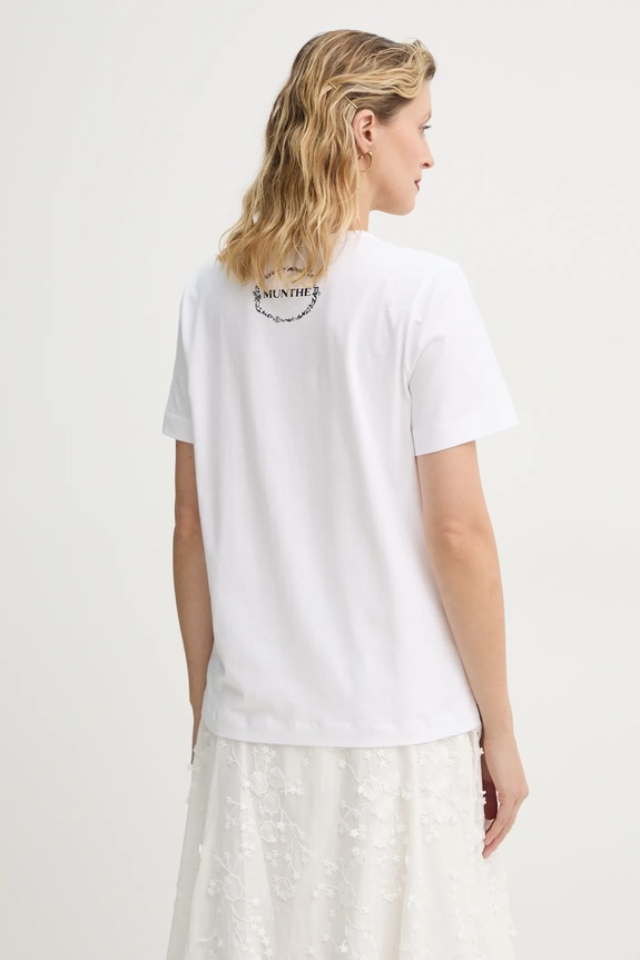 Îmbrăcăminte MUNTHE tricou din bumbac FEDELIO 251110025160 alb