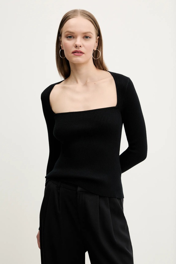 Abercrombie & Fitch maglione scollo quadrato nero KI150.5176.900