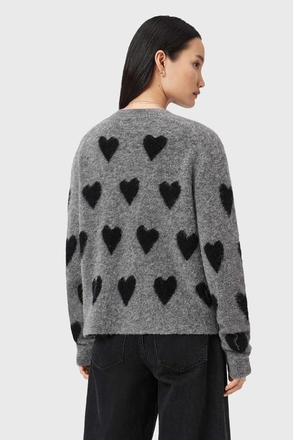 AllSaints kardigan z dodatkiem wełny AMORA W042KC szary SS25