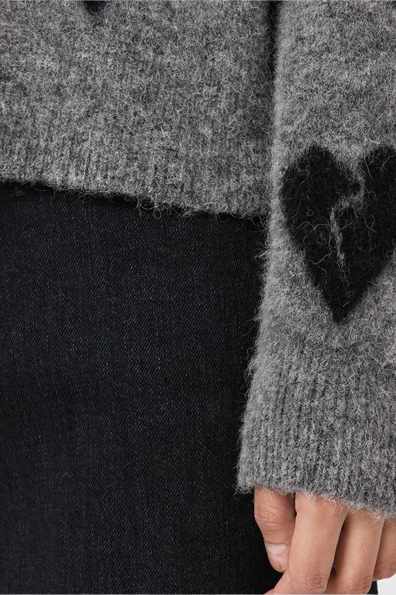 AllSaints kardigan z dodatkiem wełny AMORA szary W042KC