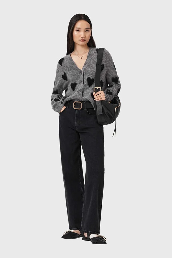 AllSaints kardigan z dodatkiem wełny AMORA W042KC szary