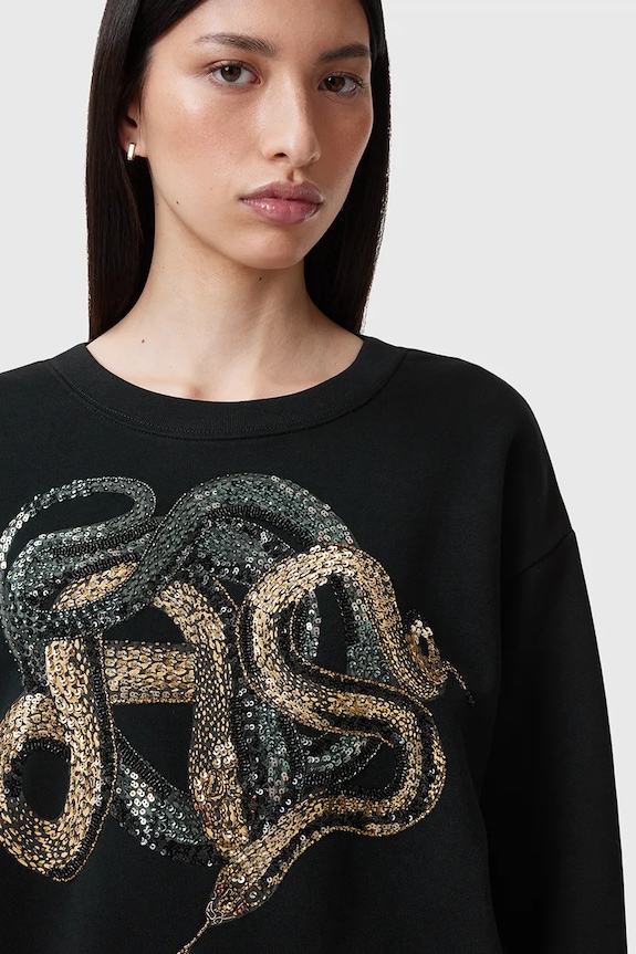 AllSaints bluza SLITHA W045JC negru SS25