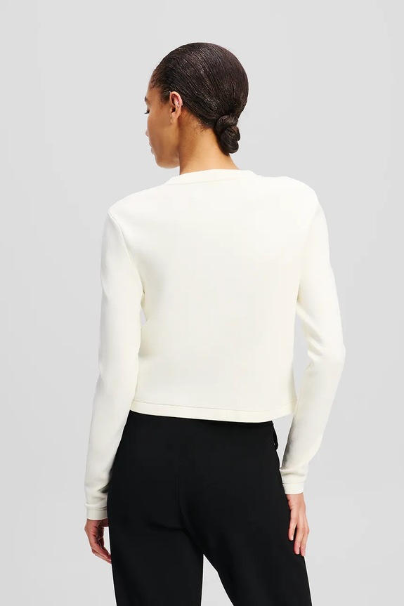 Karl Lagerfeld cardigan A2W18028 alb SS25